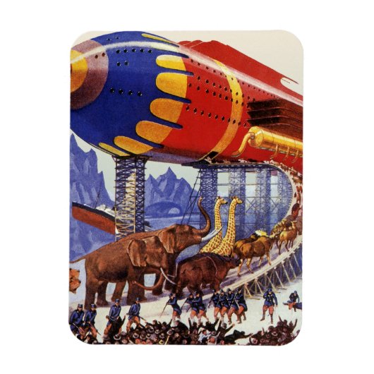 ヴィンテージサイエンス・フィクション、ノアの箱舟の野生動物 マグネット (縦)