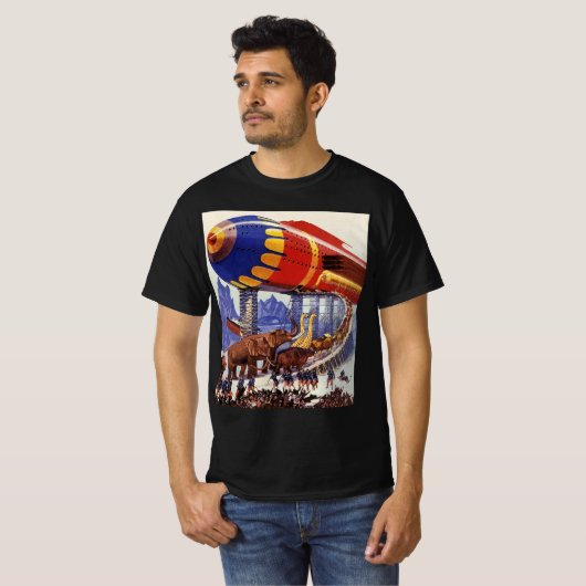 ヴィンテージサイエンス・フィクション、ノアの箱舟の野生動物 Tシャツ (正面フル)