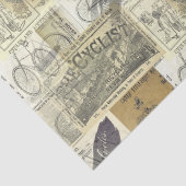 ヴィンテージサイクリストと自転車の広告コラージュデコップページ 薄葉紙 (詳細)