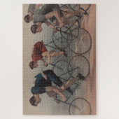 ヴィンテージサイクリスト競走イラストレーション(1896) ジグソーパズル (縦)