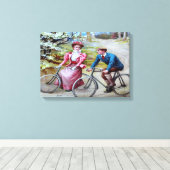ヴィンテージサイクリスト キャンバスプリント (インサイチュ (ウッドフロア))