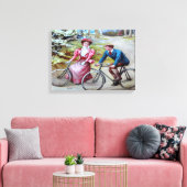 ヴィンテージサイクリスト キャンバスプリント (インサイチュ (リビング))