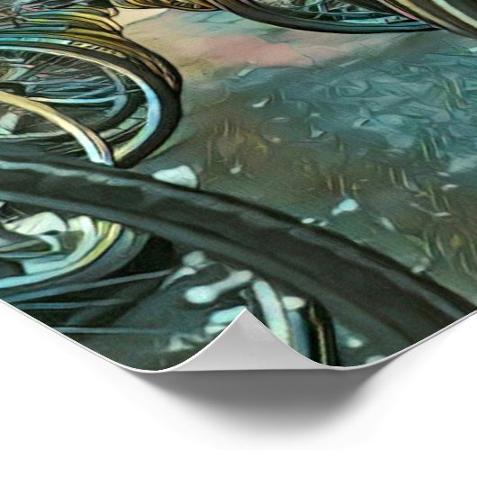 ヴィンテージサイクリングアートワーク ポスター (角)