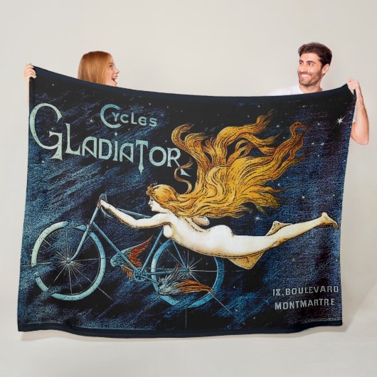 ヴィンテージサイクリングサイクルグラディエーター広告 フリースブランケット (インサイチュ)