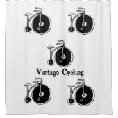 ヴィンテージサイクリングシャワーカーテン シャワーカーテン (正面)