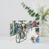 ヴィンテージサイクリングプリント ポストカード (スタンド正面)