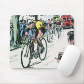 ヴィンテージサイクリングプリント マウスパッド (マウス)
