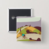 ヴィンテージサイクリングポスター 缶バッジ (正面&裏面)