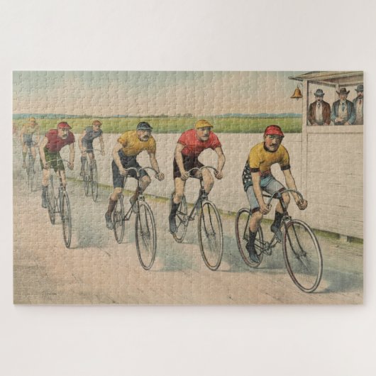 ヴィンテージサイクリングレースイラストレーション(1894) ジグソーパズル (横)