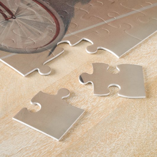 ヴィンテージサイクリングレースイラストレーション(1895) ジグソーパズル (側面)