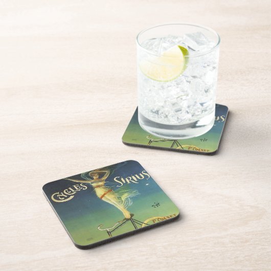 ヴィンテージサイクルシリウス自転車ポスター コースター (右側)