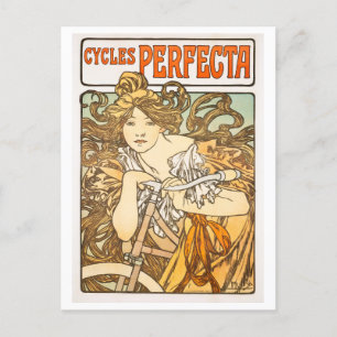 ヴィンテージサイクルPerfecta by Alphonseミュシャポスター ポストカード