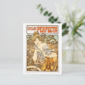 ヴィンテージサイクルPerfecta by Alphonseミュシャポスター ポストカード (スタンド正面)