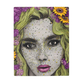 ヴィンテージサイケデリックお洒落ボホポップ・アートのア メタルプリント