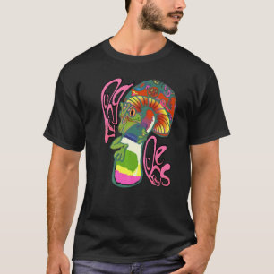 ヴィンテージサイケデリックピースフロッグジャジーマッシュルームボン Tシャツ