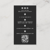 ヴィンテージサイコロとフレイムタトゥーショッはっきりしたプ 名刺 (裏面)