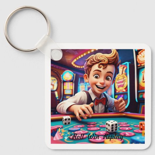 「ヴィンテージサイコロギャンブル」 キーホルダー (正面)