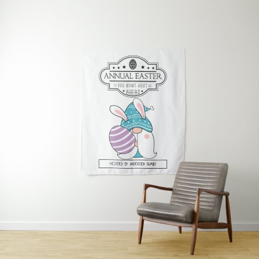 ヴィンテージサインアニュアルイースターエッグ狩りバニー格言 タペストリー (インサイチュ)