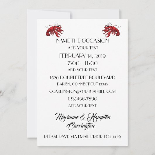 ヴィンテージサインエッフィーパーティの招待状 招待状 (裏面)