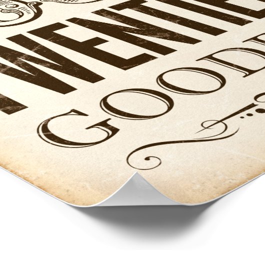 ヴィンテージサインキスをするプリント20代さようなら ポスター (角)