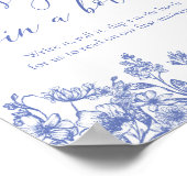 ヴィンテージサインゲームでのボトルの青フローラメッセージ ポスター (角)