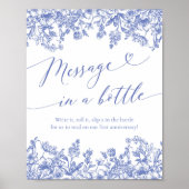 ヴィンテージサインゲームでのボトルの青フローラメッセージ ポスター (正面)