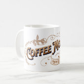 ヴィンテージサインコーヒー月 コーヒーマグカップ (正面左)