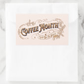 ヴィンテージサインコーヒー月 長方形シール (バッグ)