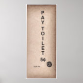 ヴィンテージサイン – 有料トイレ5セント ポスター (正面)