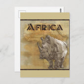 ヴィンテージサイ・アフリカの地図 ポストカード (正面/裏面)