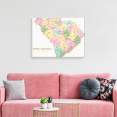ヴィンテージサウスカロライナの地図(1827) キャンバスプリント (インサイチュ (リビング))