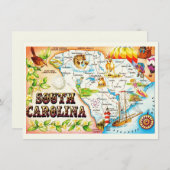 ヴィンテージサウスカロライナ地図の移動案内 (正面/裏面)