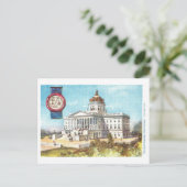 ヴィンテージサウスカロライナ州議会議事堂と印鑑はがき ポストカード (スタンド正面)