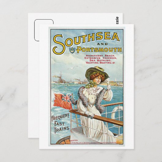 ヴィンテージサウスシー、ポーツマス旅行広告 ポストカード (正面/裏面)