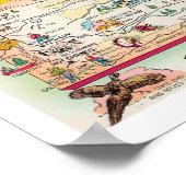 ヴィンテージサウスダコタの地図プリント ポスター (角)