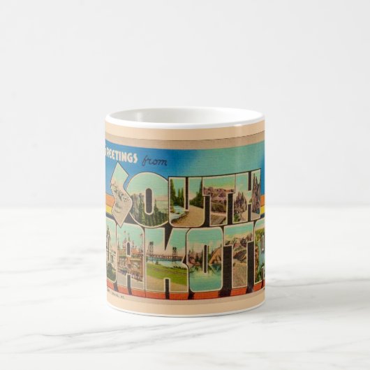 ヴィンテージサウスダコタはがきグリーティングマグ コーヒーマグカップ (中央)