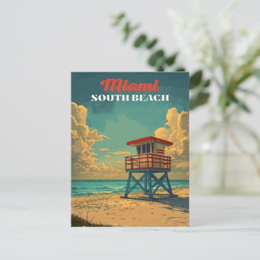 ヴィンテージサウスビーチマイアミ ポストカード (スタンド正面)