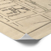 ヴィンテージサウスボストンの地図（1880年） ポスター (角)