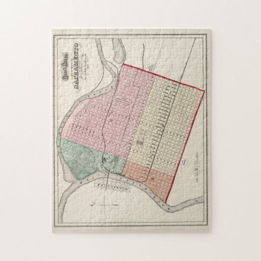 ヴィンテージサクラメントCAの地図(1873) ジグソーパズル (縦)