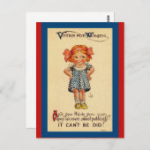 ヴィンテージサグラゲットキュート小さな女の子画像 ポストカード (正面/裏面)