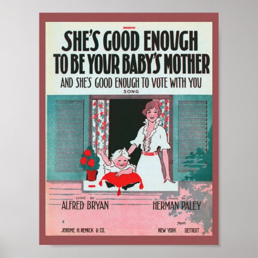 ヴィンテージサグラゲットシート音楽カバー1916 ポスター (正面)