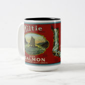 ヴィンテージサケのレーベルマグ ツートーンマグカップ (正面左)