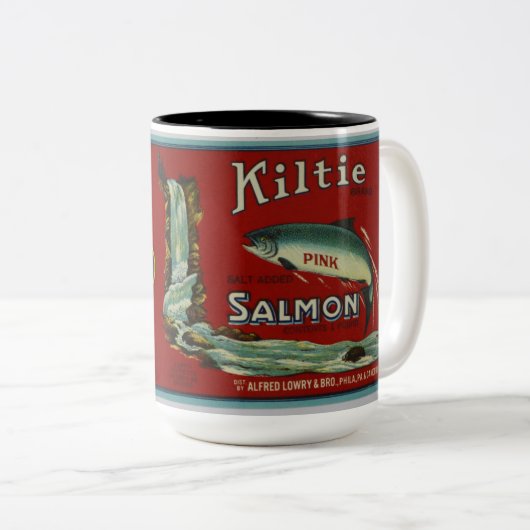 ヴィンテージサケのレーベルマグ ツートーンマグカップ (正面右)