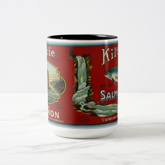 ヴィンテージサケのレーベルマグ ツートーンマグカップ (中央)
