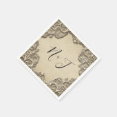 ヴィンテージサザンエレガントチャームバーラップレース スタンダードカクテルナプキン (角)