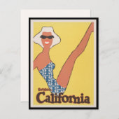 ヴィンテージサザンカリフォルニアサンタフェトレインアド ポストカード (正面/裏面)