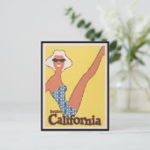 ヴィンテージサザンカリフォルニアサンタフェトレインアド ポストカード (スタンド正面)