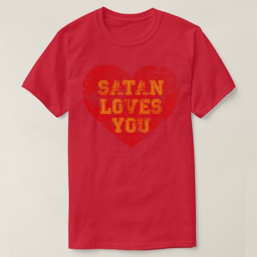 ヴィンテージサタンラブズおもしろい引用文 Tシャツ (デザイン正面)