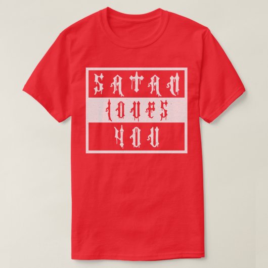 ヴィンテージサタンラブユーホワイト文字 Tシャツ (デザイン正面)