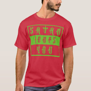 ヴィンテージサタン愛あなた攻勢ことわざネオングリー Tシャツ